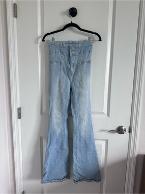 Free People We The Free Light Wash Flare Bell Bottom Jeans Size 26
